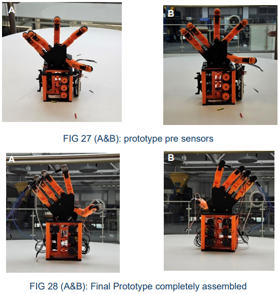 Assembled prototype before and after sensor integration.