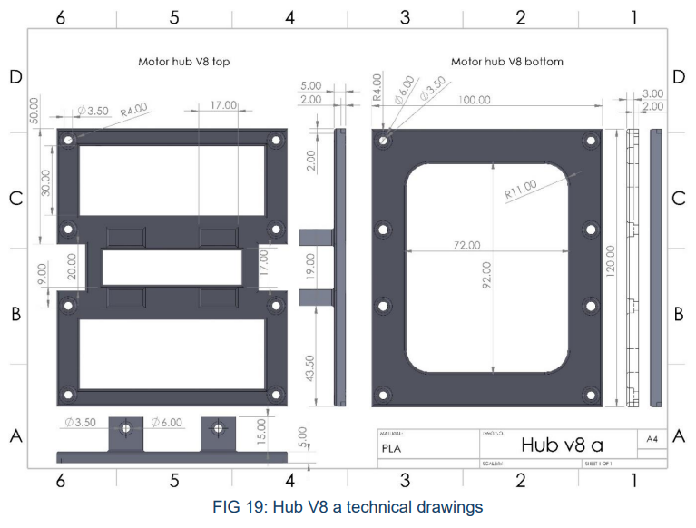 Motor-hub technical drawings.