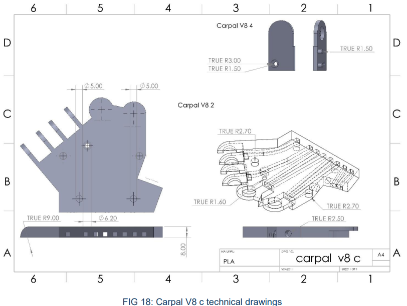 Carpal technical drawings and assembly details.