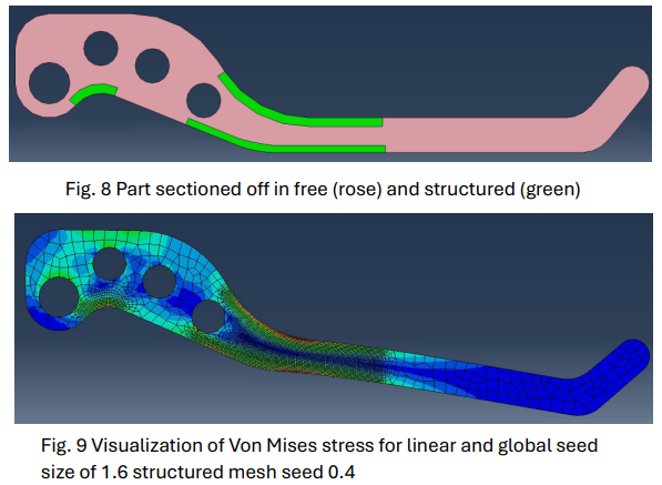 Geometry partitioning and final stress visualisation.